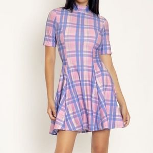 Blackmilk Plaid Doll Evil Mini Skater Dress